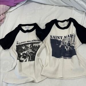 Set of 2: Brandy Melville St Marks and Radio Silence Baby Tee